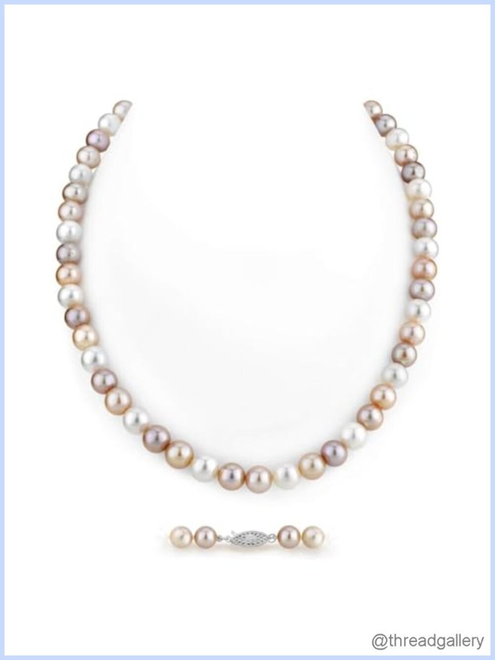 Genuine Multicolor Freshwater Pearl Necklace Sterling Silver Clasp